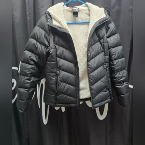 The North Face Black With Cream Sherpa Jacket